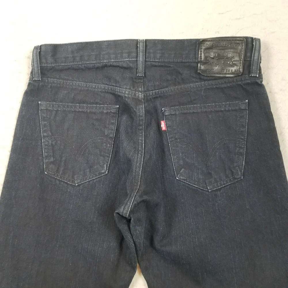 Levis Jeans Mens 34x32 514 Slim Straight Dark Indigo Blue Denim 100% Cotton‎